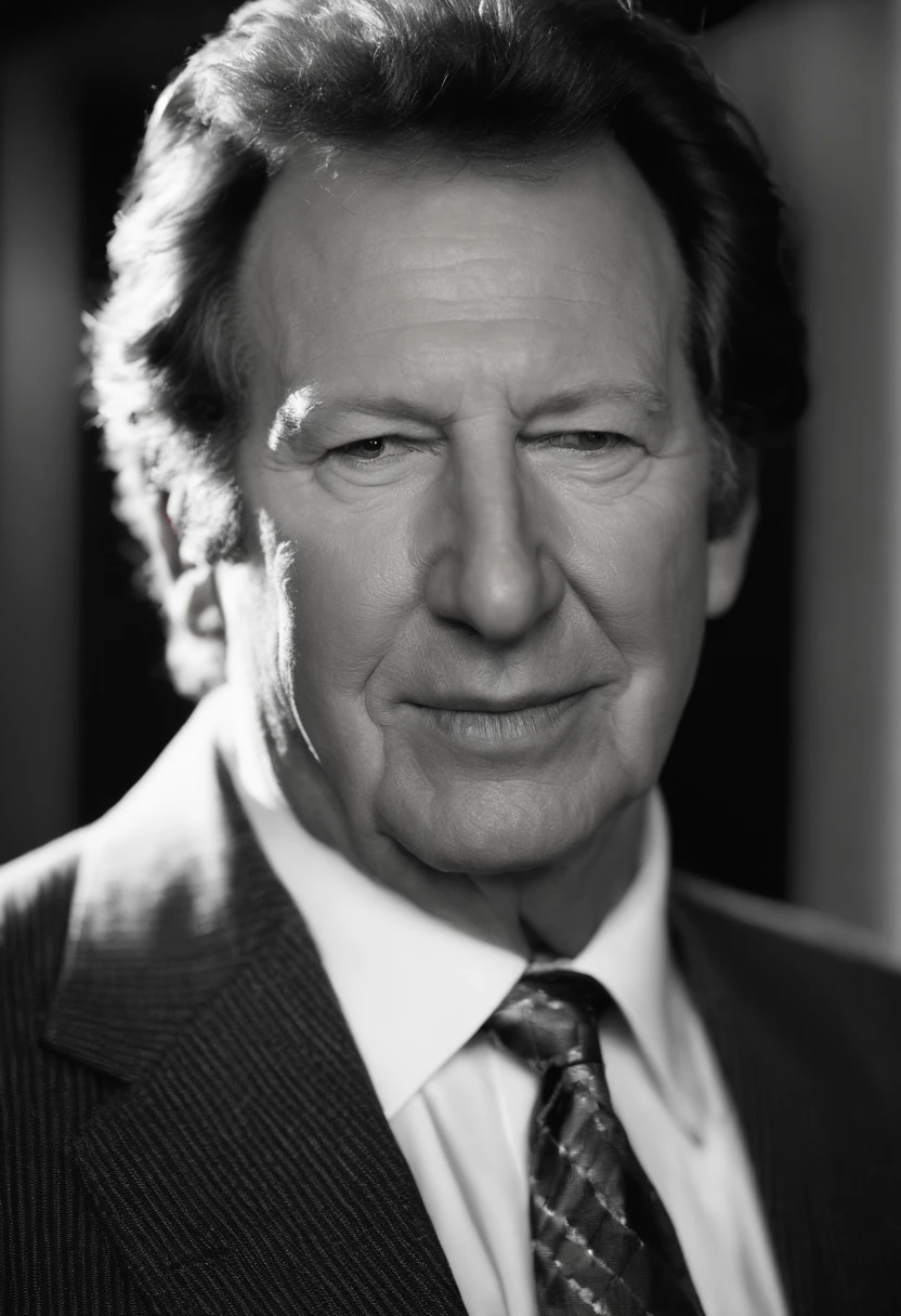 A photo of Larry Sanders pacing back and forth in the green room, deep in thought with a furrowed brow,The Larry Sanders Show,Larry Sanders, as portrayed by Garry Shandling, has a distinctively average, everyman appearance, making him relatable as a late-night show host. He typically sports a neatly combed hairstyle and a clean-shaven face, projecting a professional image suitable for television. Larry’s on-screen wardrobe often consists of classic, tailored suits, which he wears with an air of slightly uncomfortable formality, reflecting his underlying anxieties.