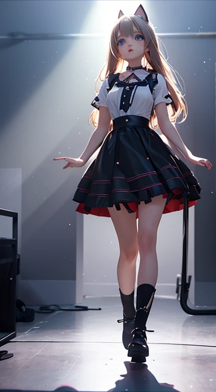 sophisticated mechanical parts,3 D toys bubble ,a white hairs girl in the center,chibi,kawaii,bauhaus,colorful,plastic,product design,glowing jelly,Global Illumination,awesome Lighting,3 D,digital art,close-up.3 d,super detailed,no boundary line,C4D,octane rendering,Blender,HD,full body,simple background --auto