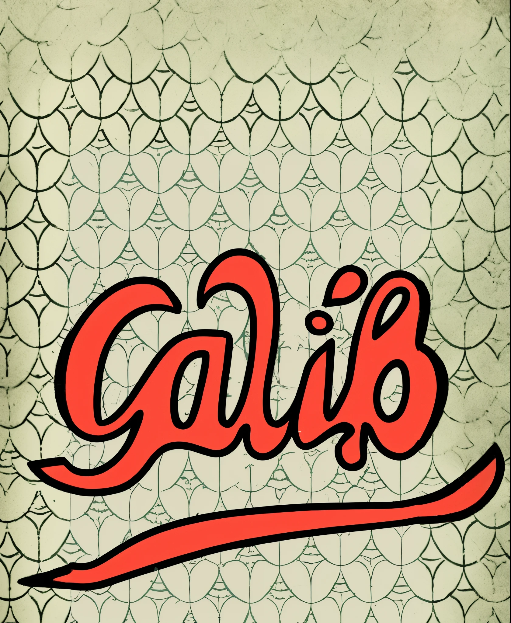 a close up of a red and black logo on a green background, yellow calibri font, caligrafiturism style, gibli, caligraphy, hand drawn type, studio ghilbi, studio gibli, by Galen Dara, inspired by Galen Dara, inspired by Gillis Rombouts, lettering, glair, vintage typography