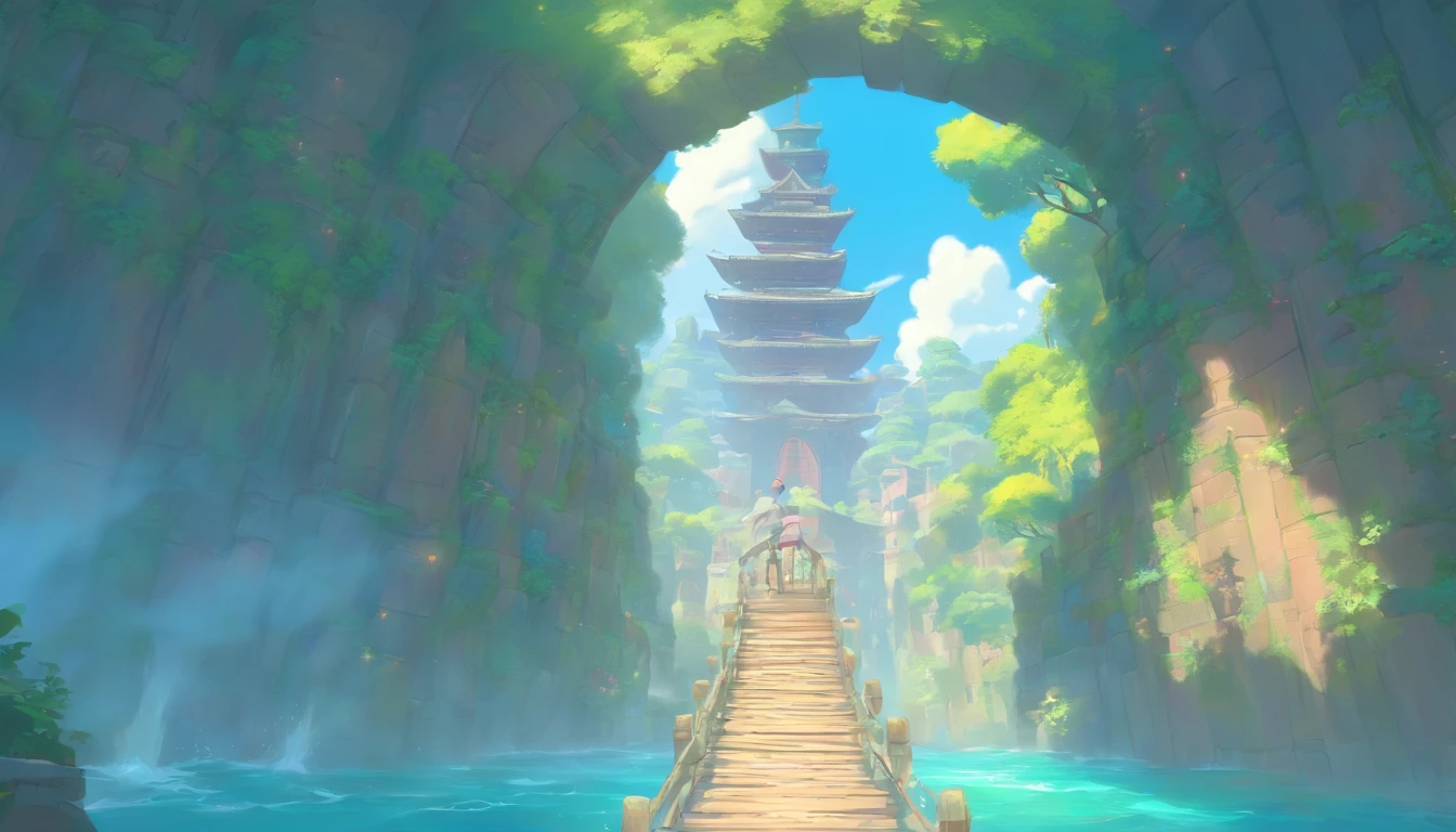 bridge between the worlds, magnificent, close up, details, sharp focus, elegant, highly detailed, illustration, intricate, beautiful, Trending artstation, pixiv, digital Art, by Jordan Grimmer and greg rutkowski, WLOP, Studio Ghibli,