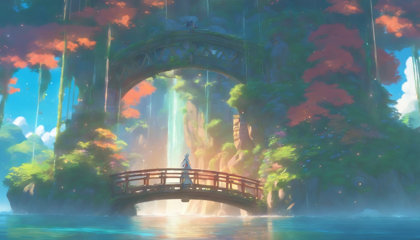 bridge between the worlds, magnificent, close up, details, sharp focus, elegant, highly detailed, illustration, intricate, beautiful, Trending artstation, pixiv, digital Art, by Jordan Grimmer and greg rutkowski, WLOP, Studio Ghibli,