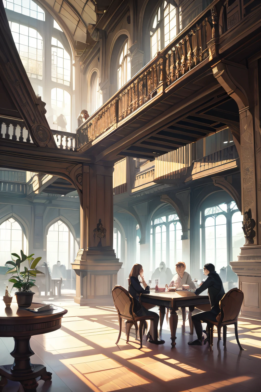 Many people in the company have a morning meeting(tmasterpiece,top Quority,best qualtiy,offcial art,Extremely detailed,(s fractal art:1.3),Most detailed