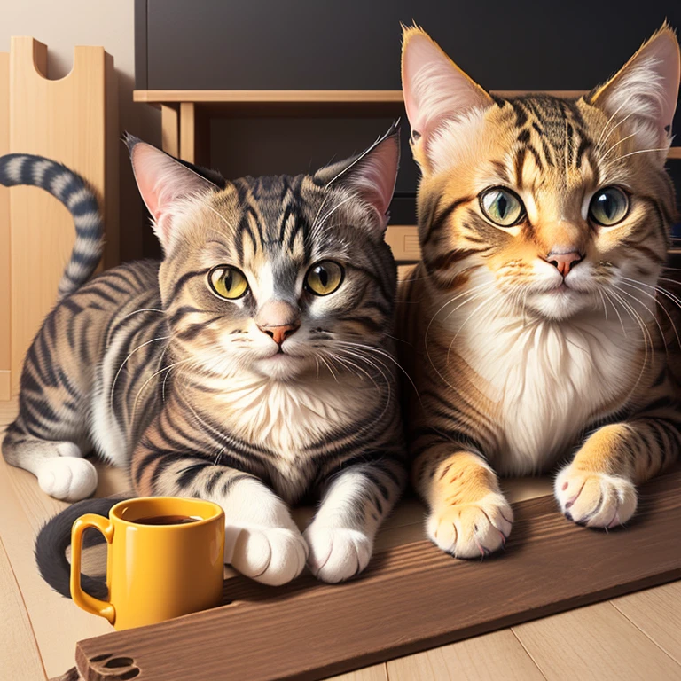There is a cat sitting next to a glass of milk, cat drinking milk, illustration of 1 cat, ultra-realistic illustration, ultra-realistic illustration, hyper-realistic illustration, a cat. realistic painting, by Wayne England, realistic illustration, hyper realistic illustration, portrait, close portrait, award-winning hyper-realistic, by Lisa Milroy, by Galen Dara --auto --s2