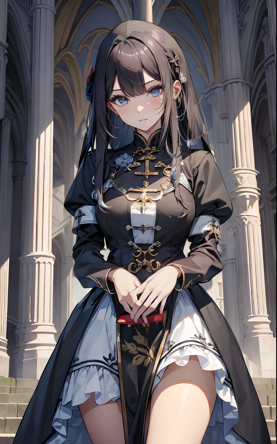 Crossed hands,Cross pendant,Exquisite clothes