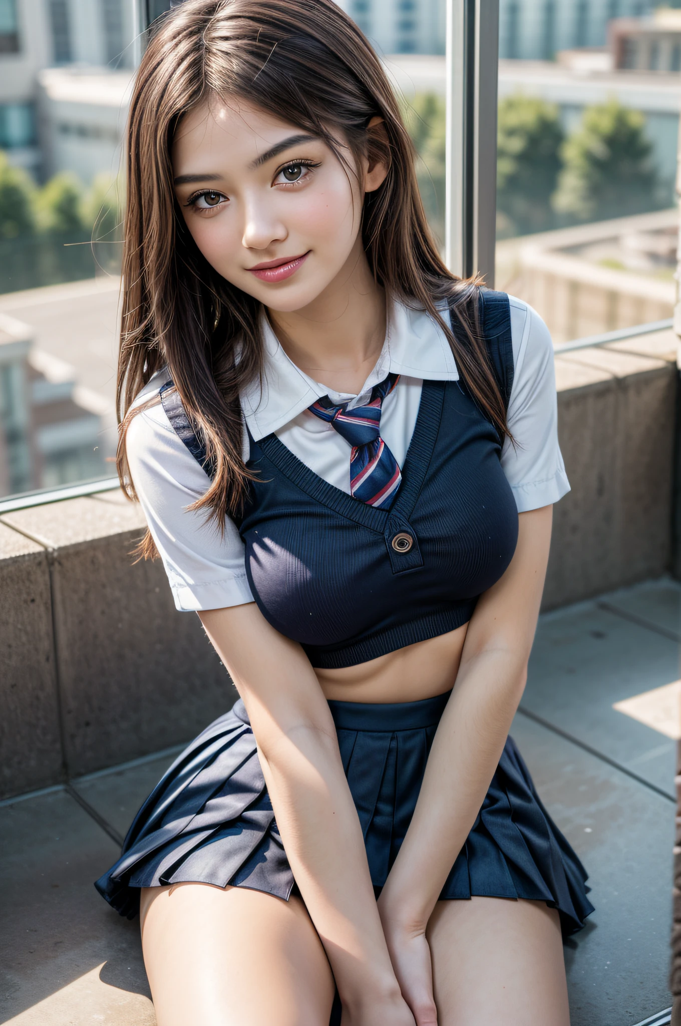 8K, RAW portrait (japanese woman),masterpiece、Photoreal:1.3、realistic, ultra high resolution, highest quality, real life photos ,( in the evening :1.1),
((((1 girl:1.5))))、(cute face:1.3)、日本の1 girl,((1 Japanese high school girl))、((1 real high school girl))、((Japanese high school uniform:1.6))、 blonde,slender body,、in the room、
big, beautiful, fine eyes, black hair,(Depth of written boundary:1.3)、 ((dark brown eyes:1.2))、(realistic skin texture:1.3)、(An immersive atmosphere:0.8、chiaroscuro:1.2) 、(show viewer:1.3)、((smile:1.3))、((from belowの天井))、((beautiful female genitals))、((woman rolling up her skirt))、((from below:1.2))、((close-up of crotch:1.42))、((show off female genitals))、((spread your legs to the side:1.4))、(((open shirt)))、((visible nipples))