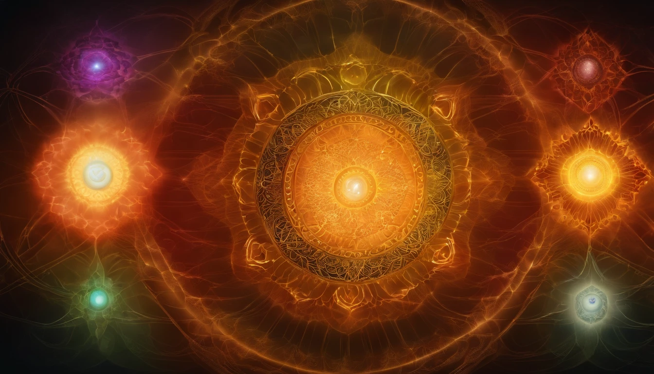 Chacras na Espiritualidade Oriental. The chakras are energy centers in the human body, each associated with specific physical and emotional functions. Existem sete chacras principais, incluindo o chacra da raiz, do plexo solar, Cardiac, garganta, terceiro olho e coroa. They are often represented as vortices of different colors. The image search will show illustrations and graphic representations of these chakras, each with its own color and characteristic location."