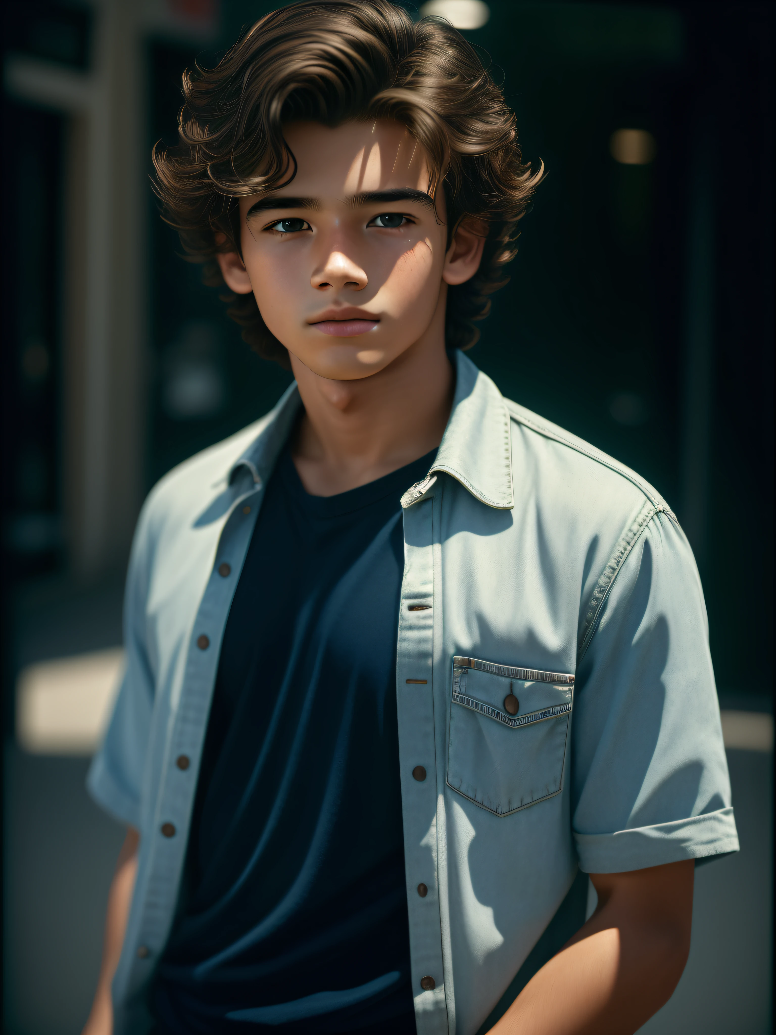 extremely detailed face, masterpiece, realistic, best quality, photorealistic, 8k, high res, standing, (looking at the camera), ordinary clothes, boy, short wavy hair, by lee jeffries Nikon D850 film stock photography 4 kodak camera portra 400 lens f1.6 rich colors hyper realistic texture dramatic lighting irrealengine trending on artstation cinestill 800, (((full body))), (((young man))), (((young man))), (((18-year-old boy)))), (((adolescent)))