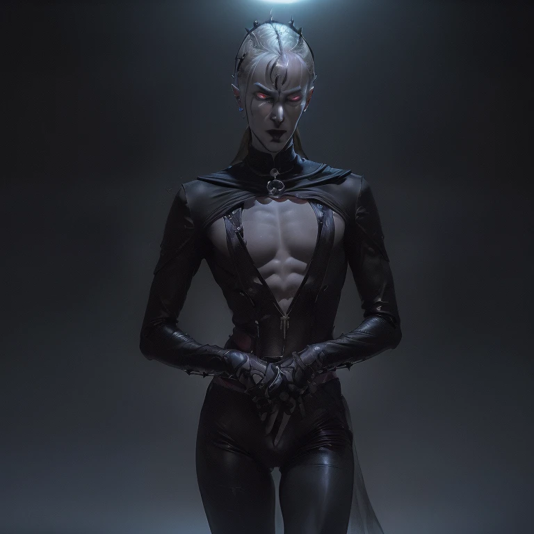 (8k, RAW photo, best quality, homoerotic, looking at viewer, face, beautiful eyes, giger style:1.5), (1boy, slender androgynous male, queer, depraved sissy villain, masculine crotch, claws, high heels:1.65)