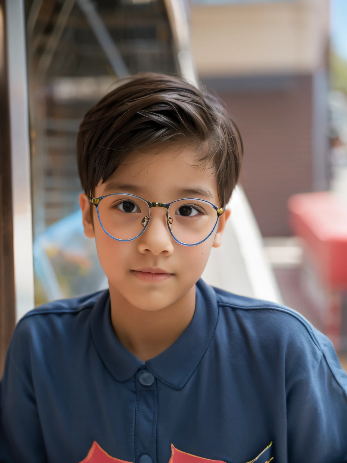 Kids, wearing a shirt, wearing glasses, very detailed, very realistic,