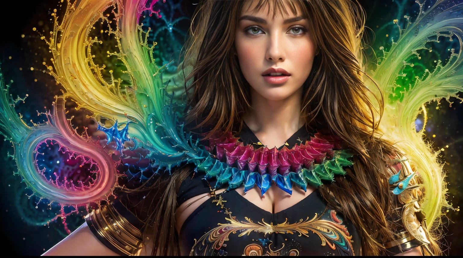 (masterpiece, top quality, best quality, official art, beautiful and aesthetic:1.2), (1girl), extreme detailed,(fractal art:1.3),colorful,highest detailed