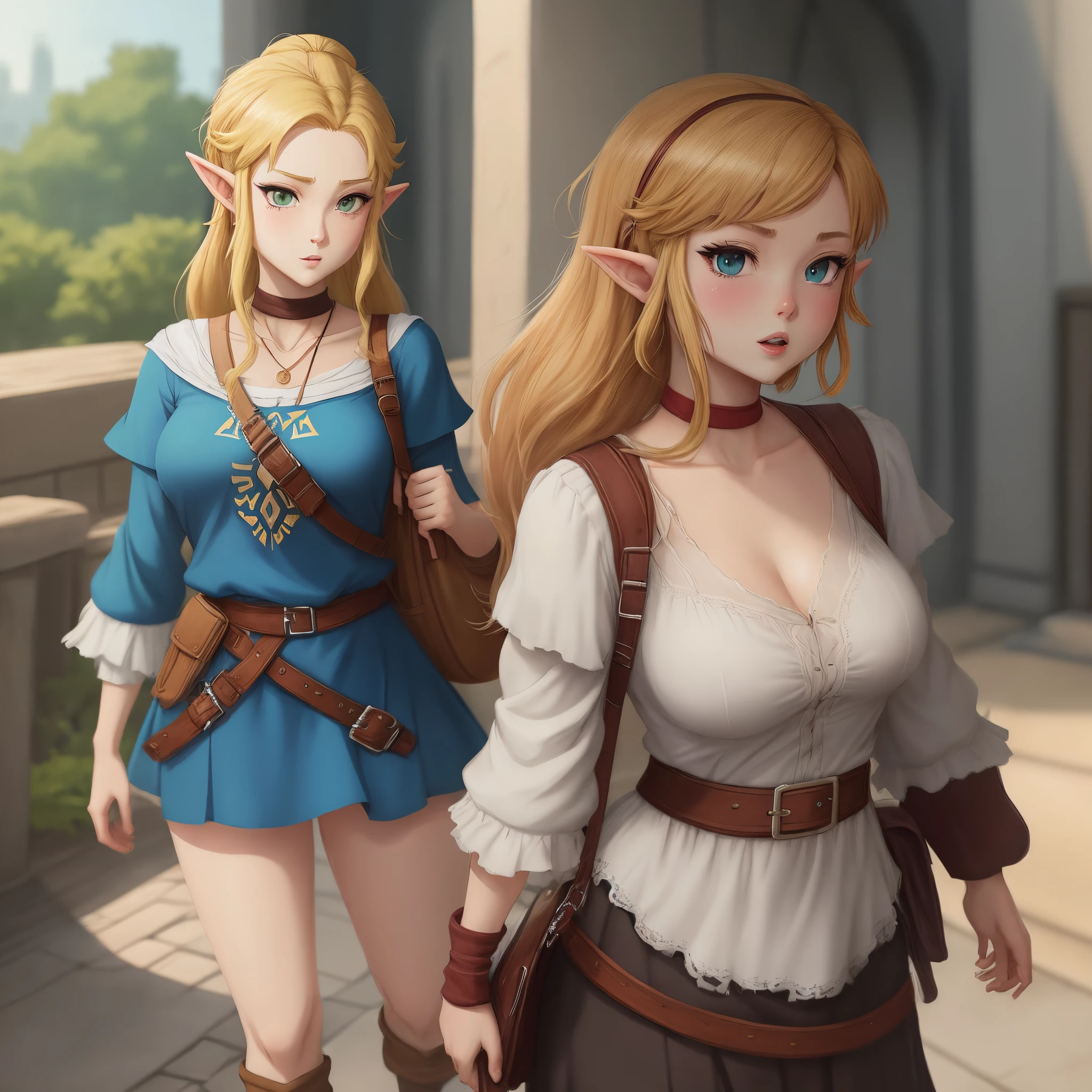 Zelda but in a anime art style and she has to have on so she is