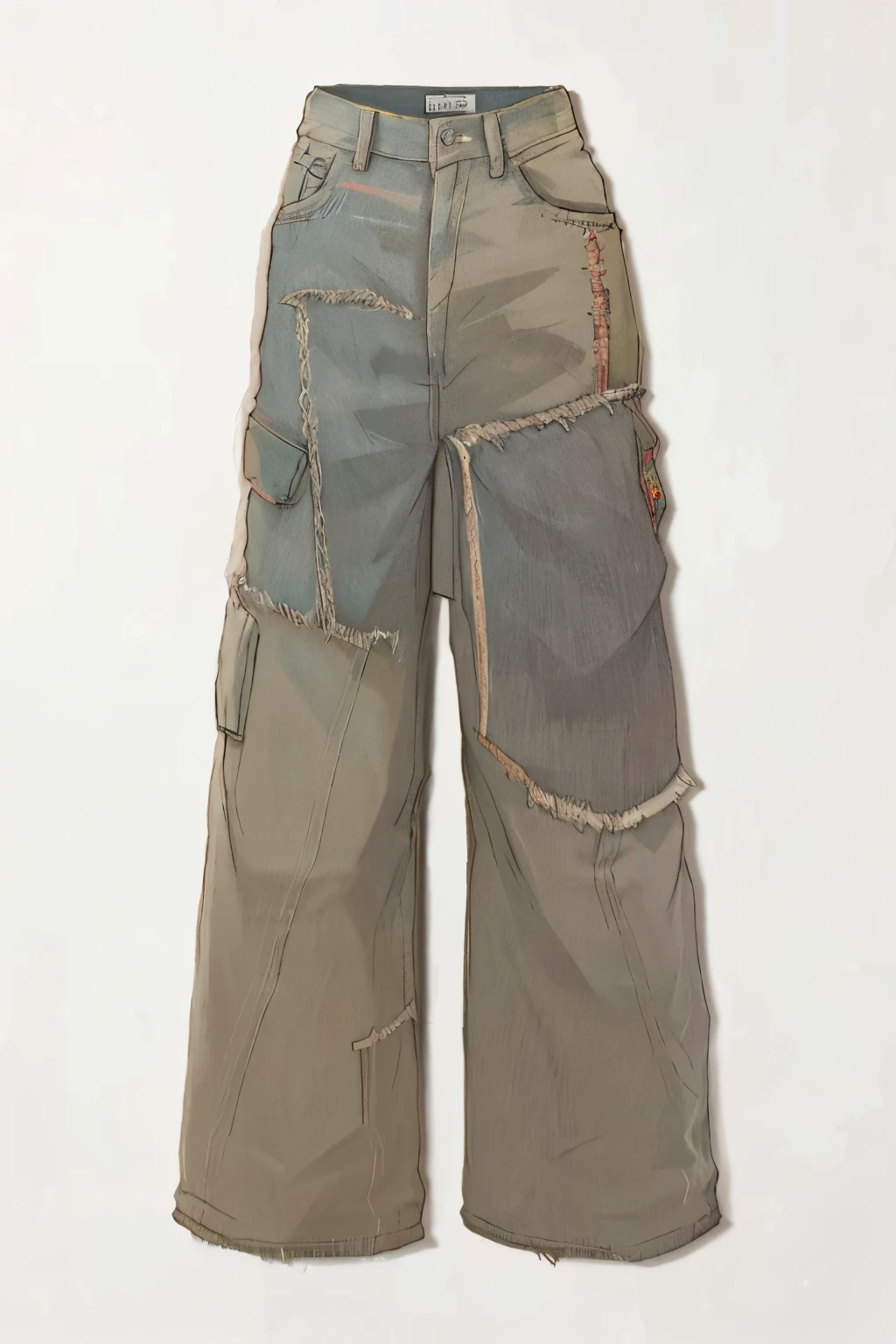 a close up of a pair of pants with patches on them, baggy jeans, 2022, 2 0 2 2, ripped up field fatigues, 2 0 2 1, 2021, baggy pants, postapocalyptic vibes, '20, large pants, rick owens, wearing cargo pants, worn pants, helmut lang, denim 2D shirt drawing shirt drawing 2d