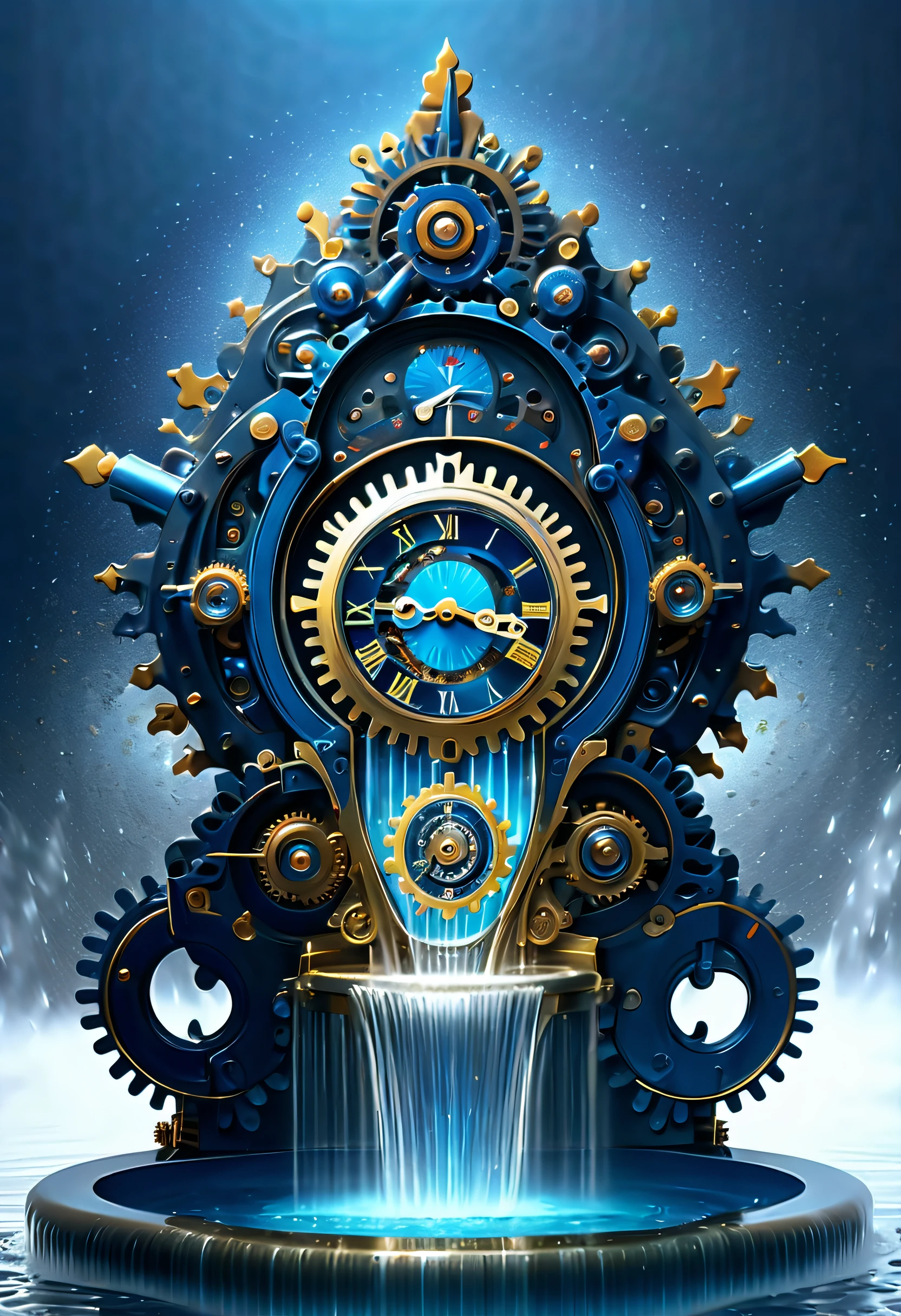 (((fused fountain is eternal fantasy and irresistible allure and intricate gears and clockwork mechanisms:1.3))), (((surrealism fountain illustration:1.4))), (((radiosity rendered in stunning 32k resolution:1.3))), highest quality, highly quality, (((crisp clarity that is unmatched:1.3))), (((beautiful detail glow:1.3))), imagine a visually striking illustration of a fountain, extremely incredibly detailed, intricate insane details, incredibly detailed, ((sleek stylish insane detail:1.3)), best quality, ultimate quality, ethereal quality, ultra quality, enchanting beauty quality, every detail captured illustration, exquisite dark and rich beauty detail, true masterpiece, (hyper realistic:1.3), (((holography style coating:1.2))), (((elaborate wish:1.4))), intricate surface detail, detailed painting, foreboding colors, starkly beautiful aesthetics, absurd resolution, hauntingly beautiful, sensitive detailed texture, amazing wonder background detail, expert precision including intricate examples of undeniably amazing image quality and detailed design, (((all captured in sharp focus:1.4))), (((rendered in stunning depth range 32k resolution:1.3))), (((stands amidst swirling fog:1.5))), exquisitely crisp details, visually stunning creation,