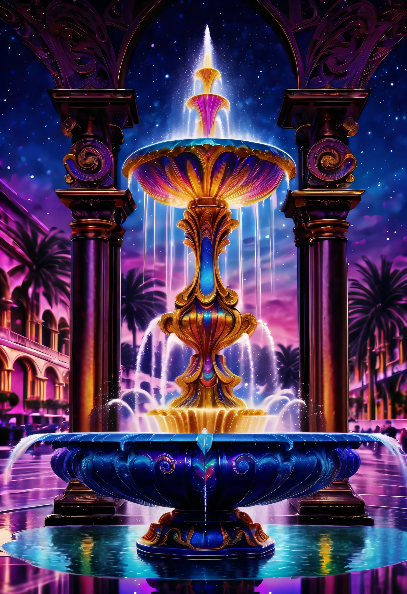 (((fused fountain is eternal fantasy and irresistible allure and detail glow and goddess:1.3))), (((surrealism alcohol ink fountain illustration:1.4))), (((radiosity rendered in stunning 32k resolution:1.3))), highest quality, highly quality, (((crisp clarity that is unmatched:1.3))), (((beautiful detail glow:1.3))), imagine a visually striking illustration of a fountain, extremely incredibly detailed, intricate insane details, incredibly detailed, ((sleek stylish insane detail:1.3)), best quality, ultimate quality, ethereal quality, ultra quality, enchanting beauty quality, every detail captured illustration, exquisite dark and rich beauty detail, true masterpiece, (hyper realistic:1.3), (((holography style coating:1.2))), (((elaborate wish:1.4))), intricate surface detail, detailed painting, foreboding colors, starkly beautiful aesthetics, absurd resolution, hauntingly beautiful, sensitive detailed texture, amazing wonder background detail, expert precision including intricate examples of undeniably amazing image quality and detailed design, (((all captured in sharp focus:1.4))), (((rendered in stunning depth range 32k resolution:1.3))),