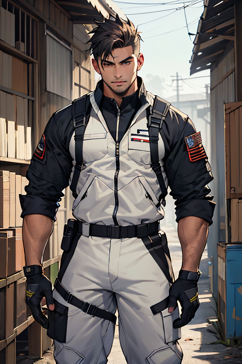 um personagem do jogo valorant, brasileiro, masculino, technological tactical clothing, roupa branca, arte estilo valorant jogo, estilo carton, ((best quality)), ((master part)), (circunstanciado), rosto perfeito