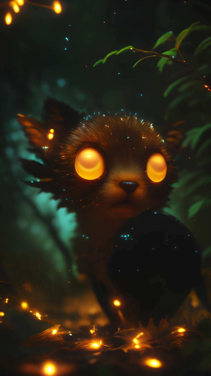closeup angle of cute tiny little glowworms illuminating a bush, a detailed painting, cgsociety, detailed painting, artstation hd, high detail, cgsociety, photorealism, concept art, artstation hd, official art, bokeh, 真实感, Realism, tmasterpiece, Brad Jongsan walks in the jungle (Night of the Fireflies), (higly detailed: 1 1), rough face, natural skin, hiquality, NSFW, pretty eyes, (Detailed face and eyes), (s face: 1 2), tumult, Complementary, real-photo, .PSD, Lightweight Film Photography, sharp-focus, contrast lighting, Detail Skin, high resolution 8k, Crazy detailing, Realistic, professional photo of a, 8K UHD, dslr, soft light, hiquality, film grains, Fujifilm XT3