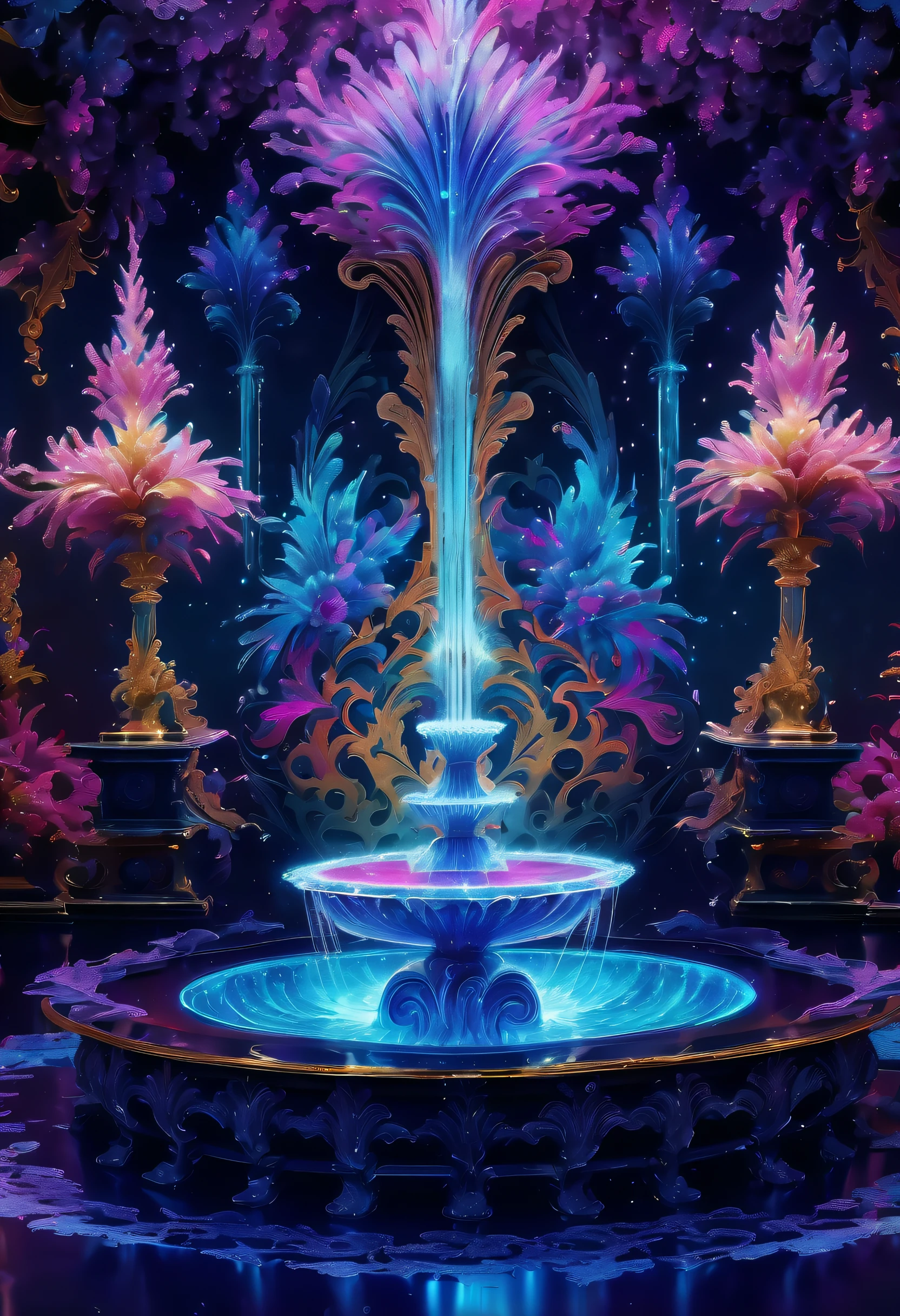 eternal fantasy fountain of alcohol ink illustration, (((radiosity rendered in stunning 32k resolution:1.3))), highest quality, highly quality, (((crisp clarity that is unmatched:1.3))), (((beautiful detail glow:1.3))), imagine a visually striking illustration of a fountain, extremely incredibly detailed, intricate insane details, incredibly detailed, ((sleek stylish insane detail:1.3)), best quality, ultimate quality, ethereal quality, ultra quality, enchanting beauty quality, every detail captured illustration, exquisite dark and rich beauty detail, true masterpiece, (hyper realistic:1.3), (((holography style coating:1.2))), (((elaborate wish:1.4))), intricate surface detail, detailed painting, foreboding colors, starkly beautiful aesthetics, absurd resolution, hauntingly beautiful, sensitive detailed texture, amazing wonder background detail, expert precision including intricate examples of undeniably amazing image quality and detailed design, (((all captured in sharp focus:1.4))), (((rendered in stunning depth range 32k resolution:1.3))),
