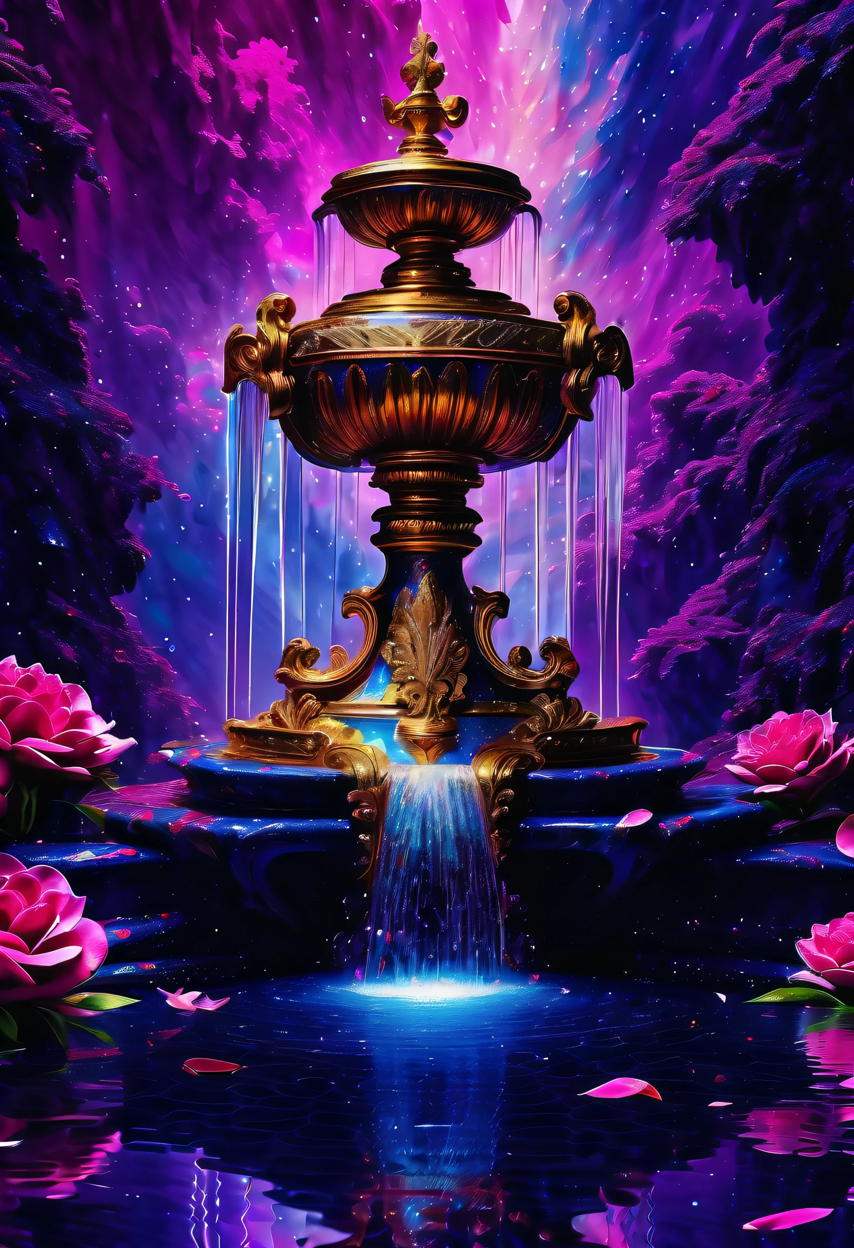 eternal fantasy fountain of alcohol ink illustration, (((radiosity rendered in stunning 32k resolution:1.3))), highest quality, highly quality, (((crisp clarity that is unmatched:1.3))), (((beautiful detail glow:1.3))), imagine a visually striking illustration of a fountain, extremely incredibly detailed, intricate insane details, incredibly detailed, ((sleek stylish insane detail:1.3)), best quality, ultimate quality, ethereal quality, ultra quality, enchanting beauty quality, every detail captured illustration, exquisite dark and rich beauty detail, true masterpiece, (hyper realistic:1.3), (((holography style coating:1.2))), (((elaborate wish:1.4))), intricate surface detail, detailed painting, foreboding colors, starkly beautiful aesthetics, absurd resolution, hauntingly beautiful, sensitive detailed texture, amazing wonder background detail, expert precision including intricate examples of undeniably amazing image quality and detailed design, (((all captured in sharp focus:1.4))), (((rendered in stunning 32k resolution:1.3))),