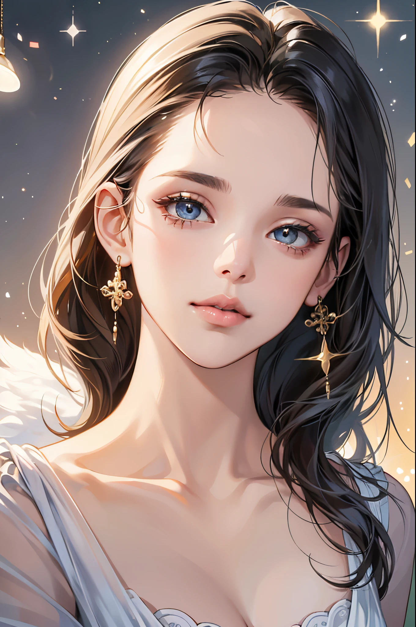 (detailed lips), (realistically:1.37), (vivd colour), (Studio lighting), (Focus sharp), (HighDynamicRange), (bokeh), (to contrast), (k hd:1.2), (Elegant), (gracefulness), (youthful), (posh), (sparkle eyes), (Radiant), (serene), (glowing), (like a dream), (dynamic), (gorgeous one), (sensitive), (drastic), (Complex), (everlasting), (Exquisite), (mistic), (Ethereal), (mistic), (flawless perfection), (Interesting), (unique), (tmasterpiece), (A high resolution), (Best quality, 4K, 8K), Alone, 18yo Girl.