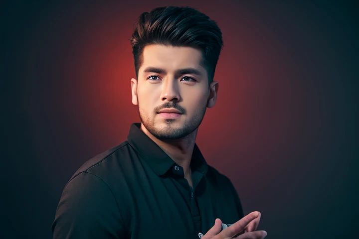 Professional studio photography background handsome real face 8k