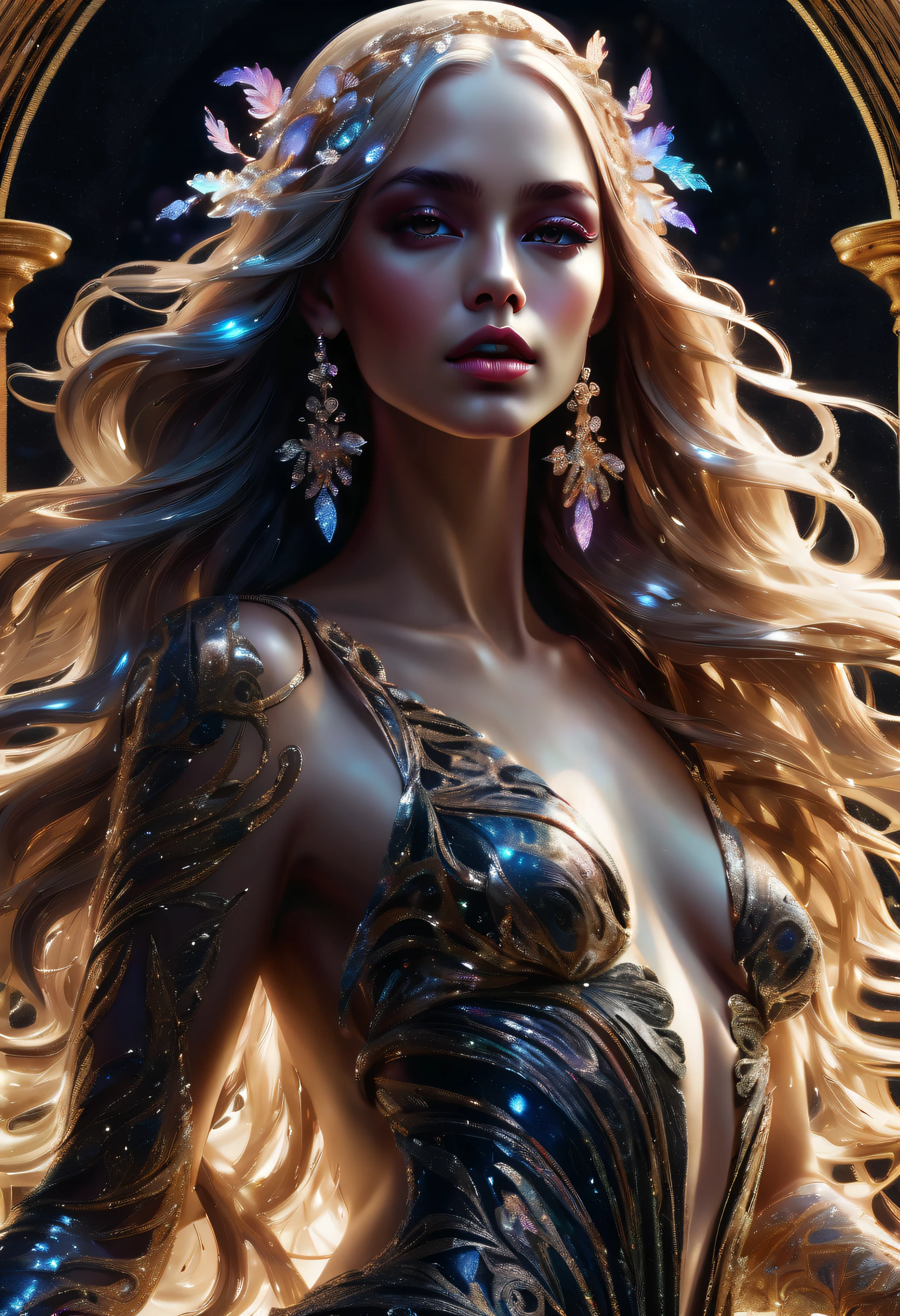 (((eternal fantasy irresistible allure detail glow goddess of black_light_paint with gel ink illustration:1.3))), (((and stunning white skin of beautiful delicate hair lighting:1.3))), (((radiosity rendered in stunning 32k resolution:1.3))), highest quality, highly quality, (((crisp clarity that is unmatched:1.3))), (((beautiful detail glow:1.3))), imagine a visually striking illustration of a fountain, extremely incredibly detailed, intricate insane details, incredibly detailed, ((sleek stylish insane detail:1.3)), best quality, ultimate quality, ethereal quality, ultra quality, enchanting beauty quality, every detail captured illustration, exquisite dark and rich beauty detail, true masterpiece, (hyper realistic:1.3), (((holography style coating:1.2))), (((elaborate wish:1.4))), intricate surface detail, detailed painting, foreboding colors, starkly beautiful aesthetics, absurd resolution, hauntingly beautiful, sensitive detailed texture, amazing wonder background detail, expert precision including intricate examples of undeniably amazing image quality and detailed design, (((all captured in sharp focus:1.4))), (((rendered in stunning depth range 32k resolution:1.3))),
