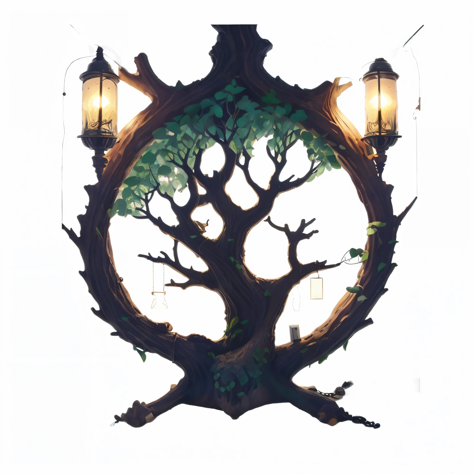Desk lamp with tree shape