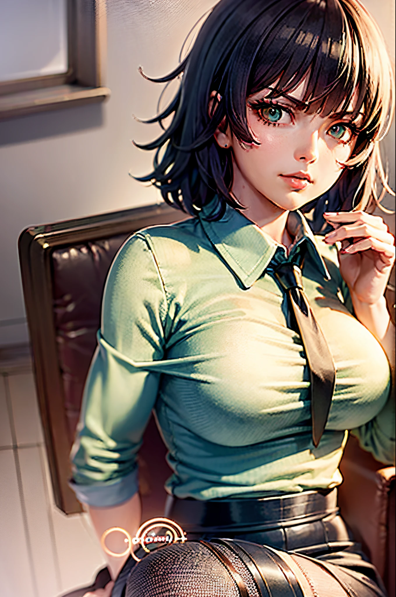 best quality, 4k, (spread pussy:1.4), ((Korean  girl:1.9)), (solo), plump, big breasts, (sitting on the sofa with one's hips sticking out:1.9), (detailed face, ultra-realistic skin texture:1.3), (((School girl uniform:2.7))), (spreading legs:1.8), (from below:2.0), ((pussy focus:1.85)), (big breasts:2.4), (Short Bob hair:1.8), (hair color is light brown:1.5), (showing pussy:1.9), Big pussy:1.2, (purple and white lace pattern bra:1.5),