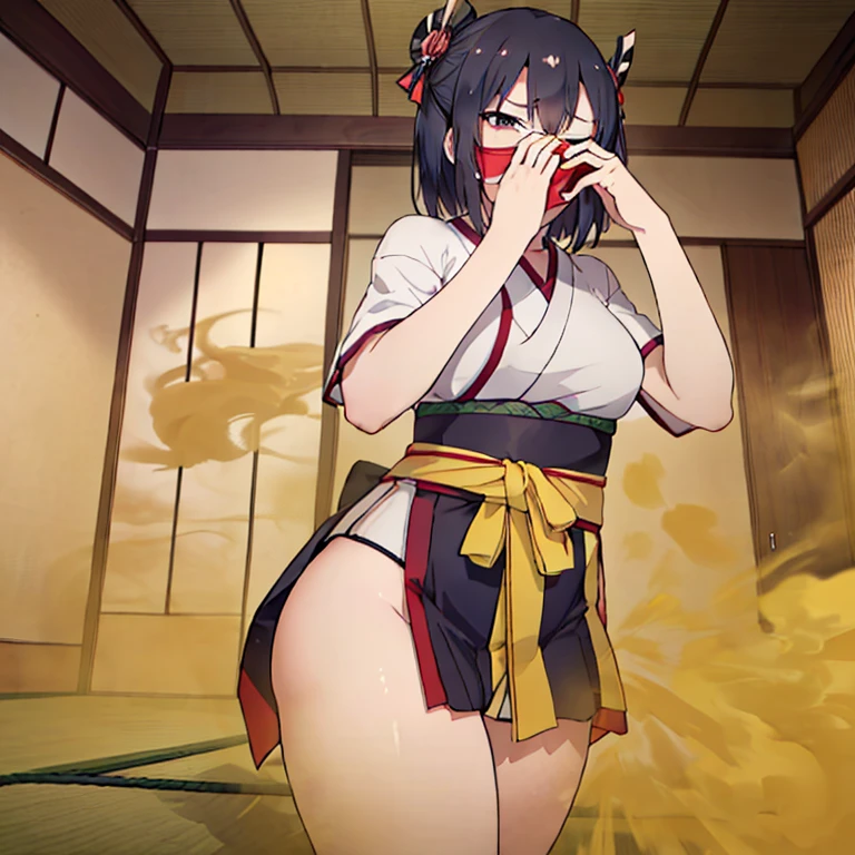 ((masutepiece, High resolution, depth of fields, 4K, Ticker,))),(((velocity)),((())),Yellow smoke,Attacked by farts, ((Open crotch)),((knockdown)),((samurais)),,((has a sword at his waist)),velocity,(((Yellow smoke is rising ))),,((i'i'i'i'i'i'i'i'i'i'i'i'i'i'i'i'i'i'i'i'i'i'i'i'i'i'i'i'i'i'i'i'i'i'I'm in a Japanese tatami room.)),((Cover your nose with your hands)),(((One Woman))),((squint your eyes in pain)),((((please cover your face with your hands。'There'no smell)))),profile,((looks to the side))