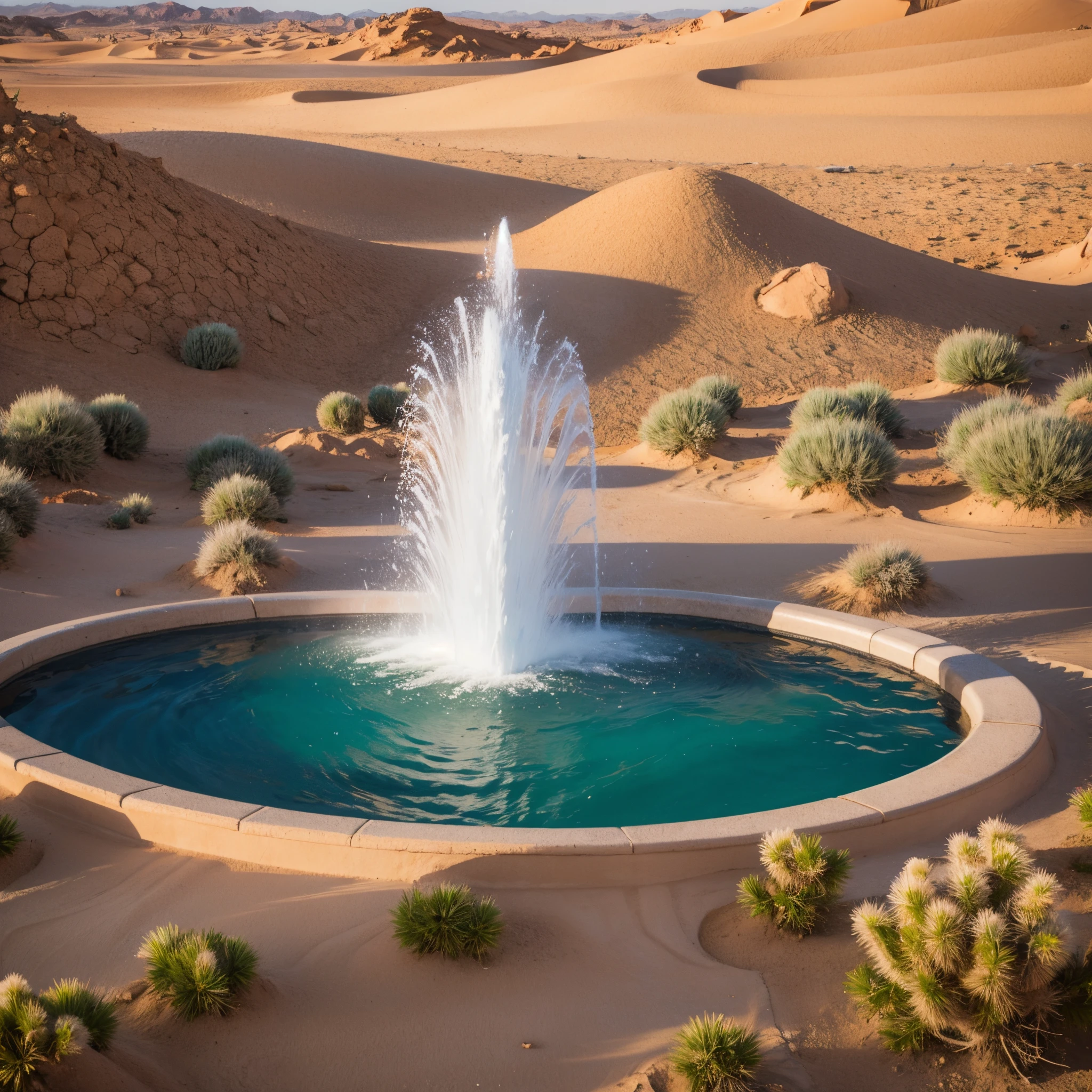 A desert，The fountain