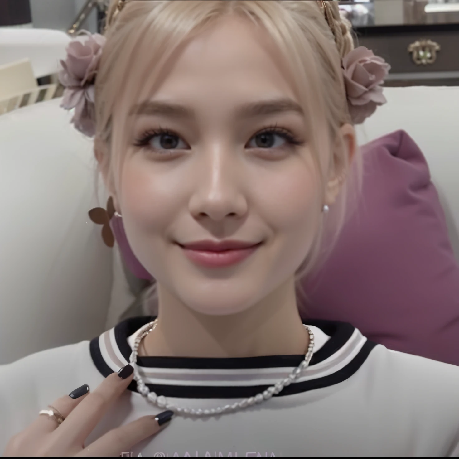 realistic、highest quality、1 girl、pink hair,short hair,saliva、,professional lighting、on lap、Being in the gym、Power Rack、long sleeve fancy yoga wear、