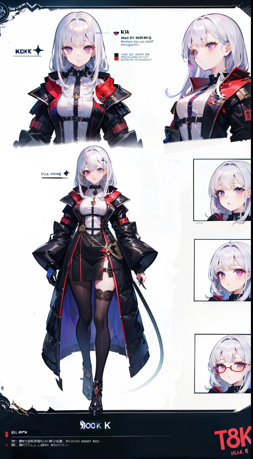 create a detailed image with an example character, with steps to color skin on characters