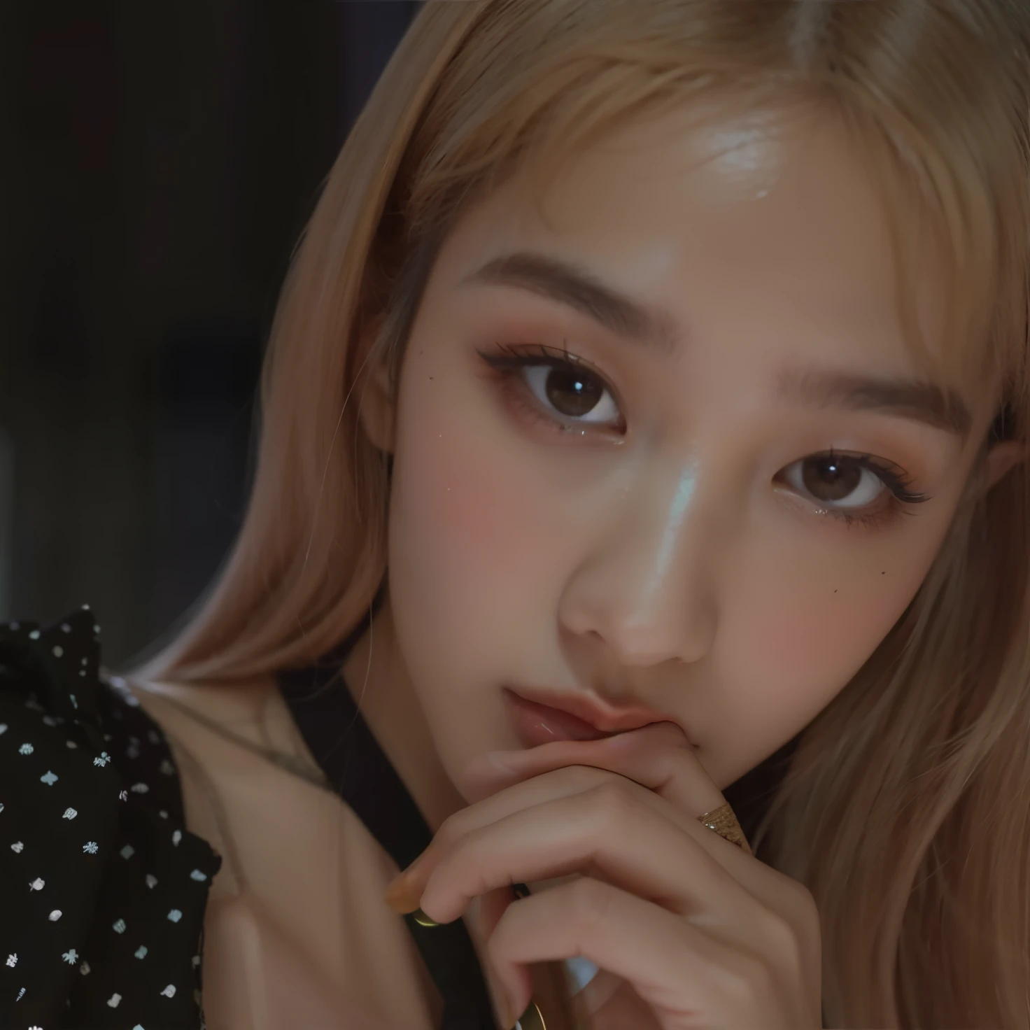 um close up de uma mulher com um batom vermelho e um vestido preto, Retrato de Jossi de Blackpink, Parque Roseanne do Blackpink, jossi do blackpink, Retrato Jisoo Blackpink, tzuyu de duas vezes, Jisoo do Blackpink, Lalisa Manobal, jisoo do blackpink, jia, Lalisa Manoban do Blackpink, Jinyoung Canela, [ Realistic photography ]