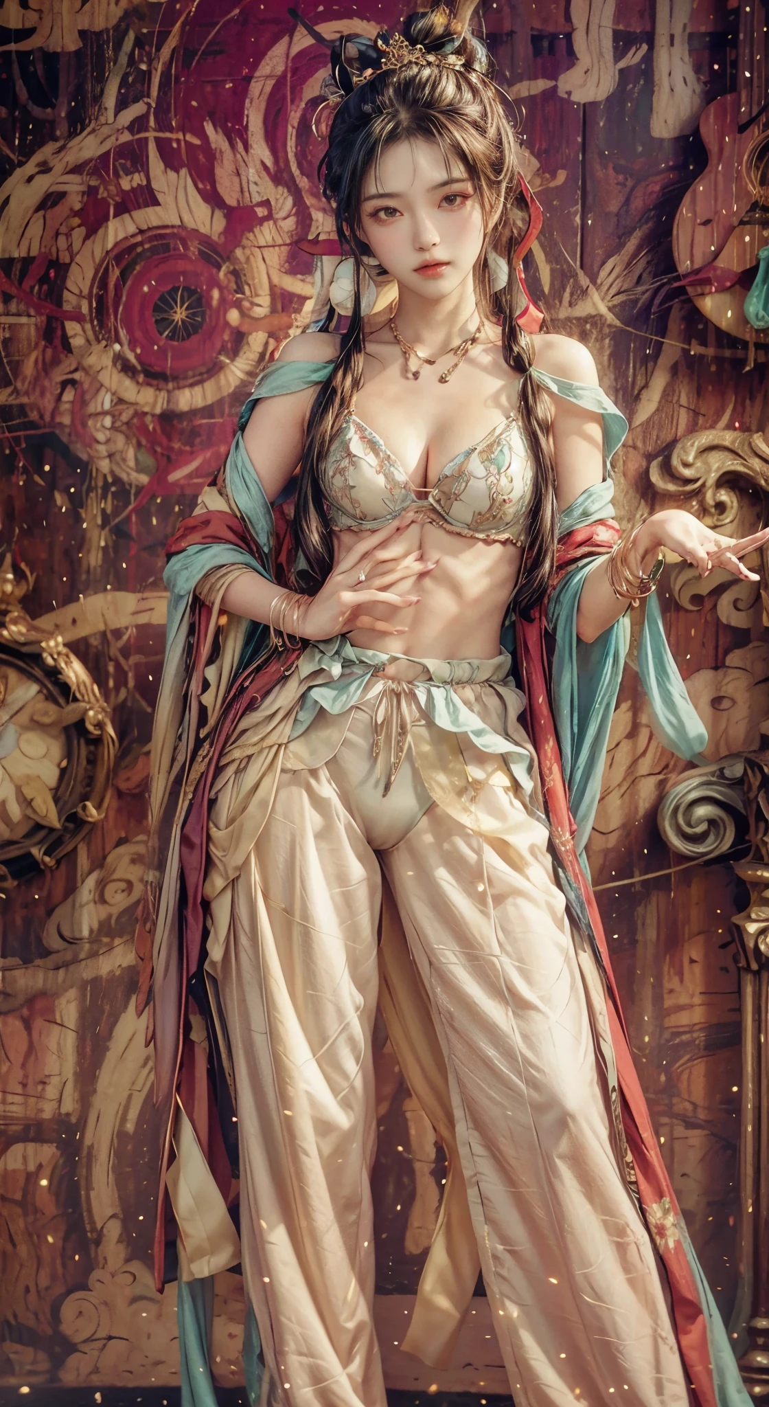 closeup,(fidelity:1.4),(small boobs:1.2)ultra-high resolution,cleavage,Stand sexy,underwear, Full body, highest image quality,