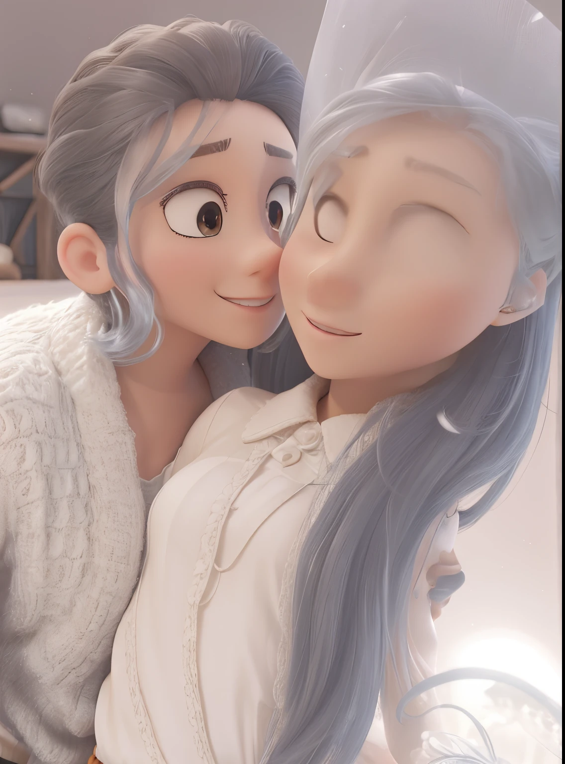 Lovely couple clear background 3D high quality