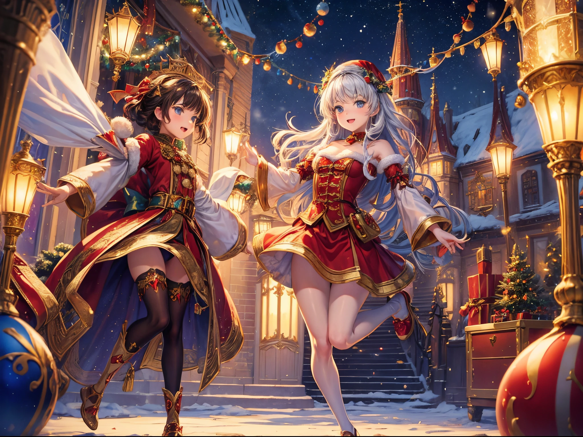 Bring the nutcracker theme into a fantastical Christmas realm, blending Mandelbrots and fractal patterns with the festive atmosphere. Reference the holiday art of Thomas Kinkade for inspiration.