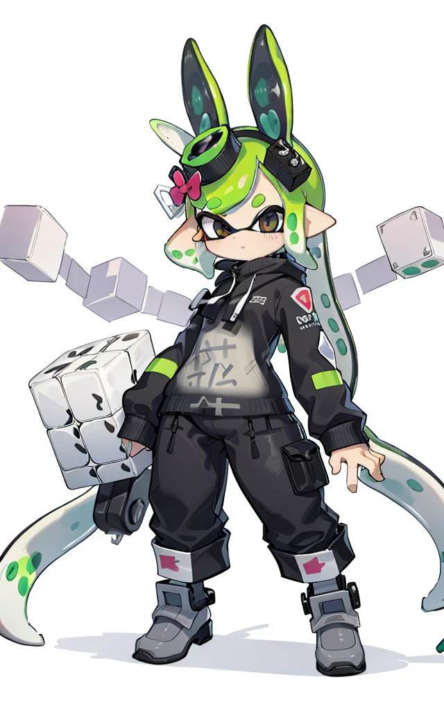masterpiece, Hand-drawn, Pop illustrations, Pop colors, pastel colour, colorful, 2 ((Splatoon Girl)), high school girl, Golden Eyes、gigantic breast、after school,Eat while walking, smile、blush、Triple Scoop Ice Cream , Ice Cream Tower, Sounds like fun,Highest quality、High resolution、