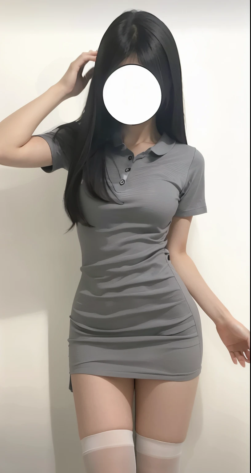 Wearing a gray dress、Alafid woman wearing white hat and stockings, tightly dress, simple clothes, wearing tight simple clothes, Wear clothes, in a skirt, sexy dress, photo of slim girl, Korean girls, opened clothes, 2 4 year old female model, short skirt, transparent gray dress, in a skirt, tightly dress, Wearing a polo shirt