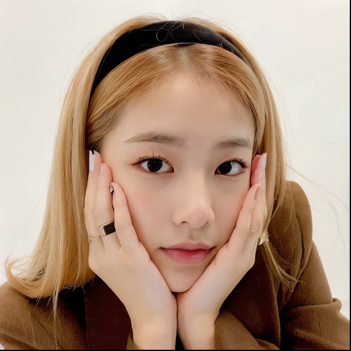 Arafed woman with a brown jacket and a black headband, Parque Roseanne do Blackpink, jossi do blackpink, Retrato de Jossi de Blackpink, Jinyoung Canela, Kim Doyoung, jia, Jaeyeon Nam, Retrato Jisoo Blackpink, com rosto redondo, jisoo do blackpink, Heonhwa Choe, TaeJune Kim, Jisoo do Blackpink, foto de perfil headshot