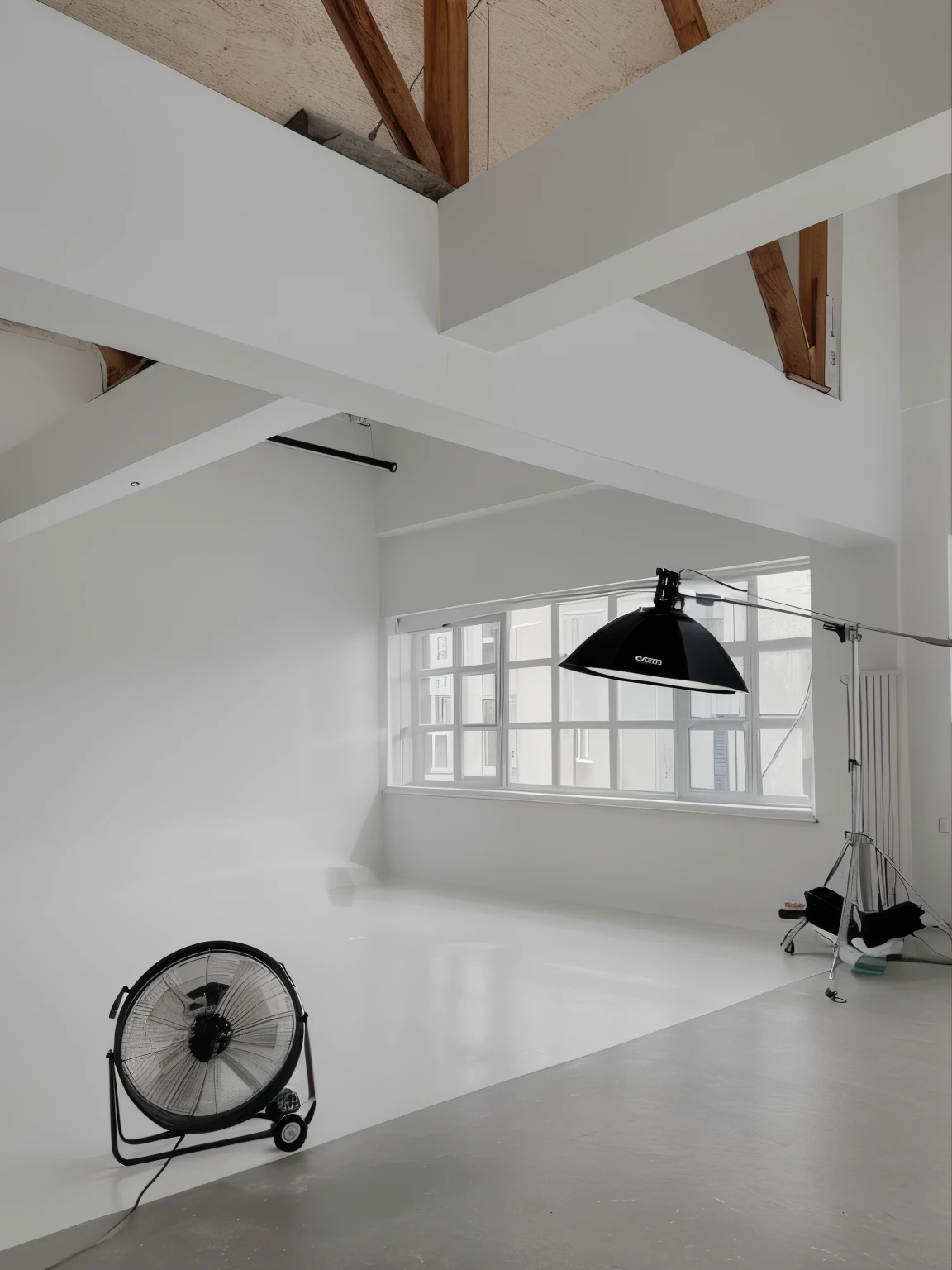 tem um quarto com ventilador e janela, White Studio, Bright studio environment, studio photoshot, photography studio, dim studio lighting, perfect bright studio lighting, studio illumination, beautiful studio lighting, studio photoshoot, studio potrait, beautiful studio lights, Foto interior brilhante da luz do dia, Photo Studio, beautiful studio soft light, bright studio lighting