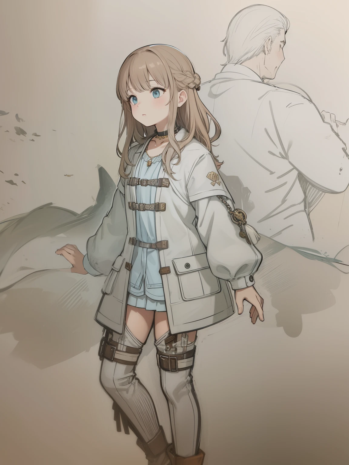 Brown hair、Small necklace、sorcerer、fight、