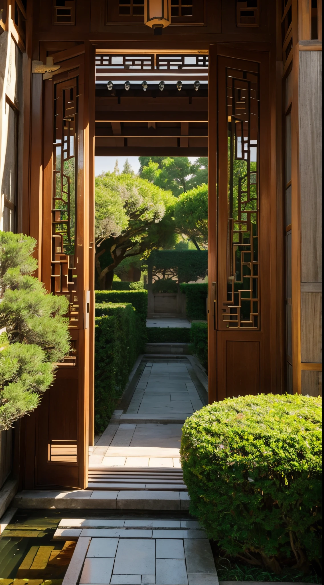 Suzhou garden with intricate door and window designs, thoughtfully planted flora, and outstanding craftsmanship in every corner.
