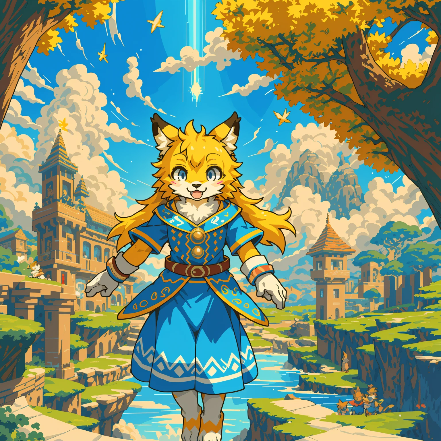 cover_page, highres, top quality, best quality, paid reward available, pixel art, High-quality illustrations, unparalleled masterpiece, perfect artwork, absurdres, super high resolution, detailed background, Beautiful World Heritage, 6+boys, 6+girls, Happy, joyful(Photos of solo travelers)(kemono, furry anthro)cinematic lighting, dynamic angle,