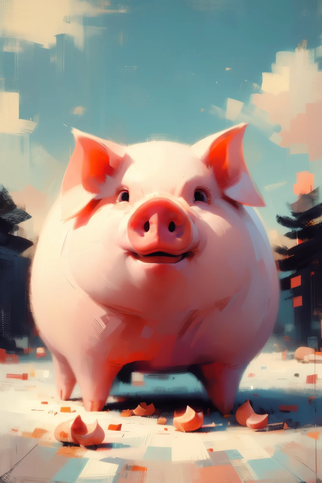 pig，eat food
