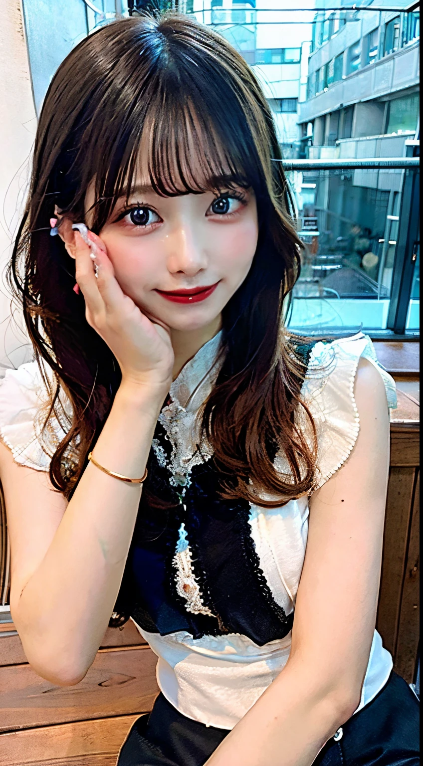 (8K, Raw photo:1.2),Detailed face and eyes,Best Quality, 超A high resolution, Highly detailed ,intricate detailes ,masutepiece ,Cute Girl , Soft cinematic light, Hyper-detailing,Sharp Focus, High quality,tits out,bob cuts, Happy smile, zettai ryouiki, skirt by the, sit a chair, Spread your legs apart, Show panties