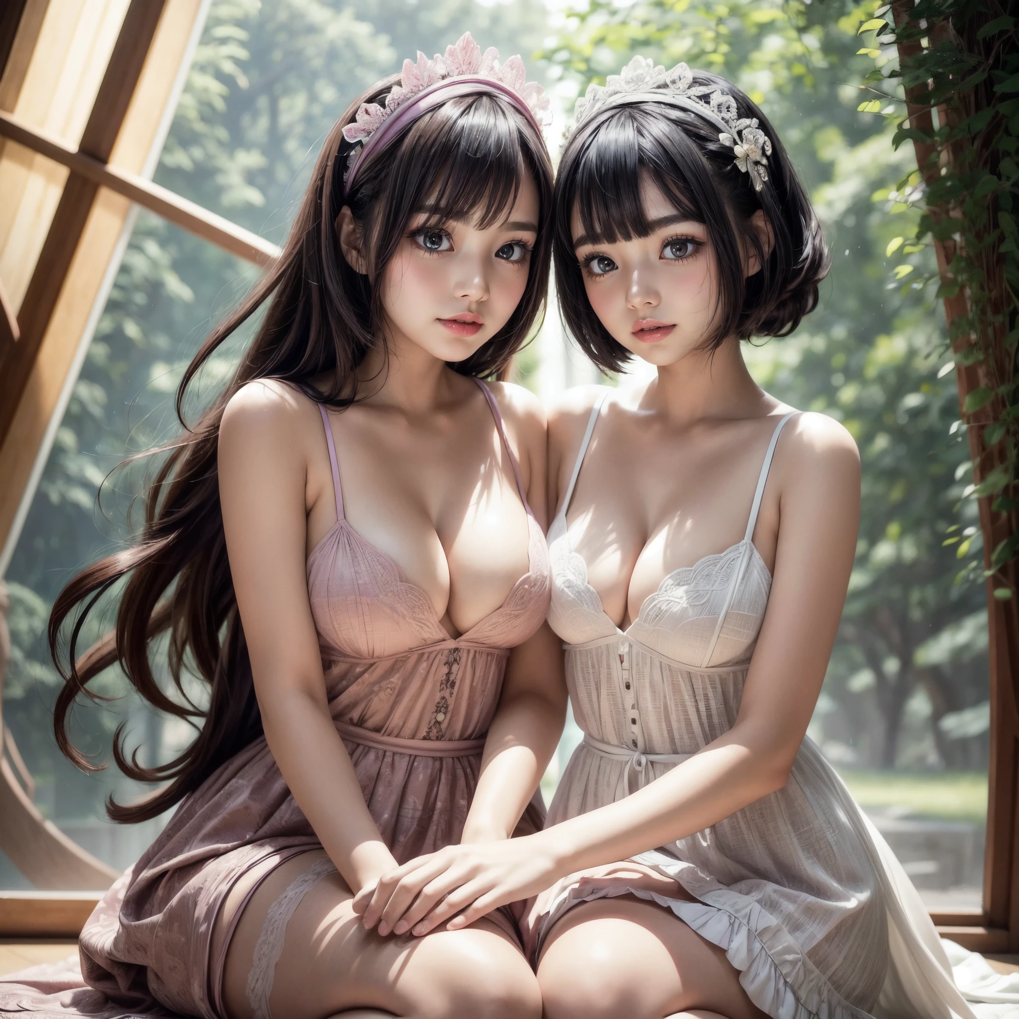 (best quality,ultra-detailed),(sexy junior idol,KAWAII face variations,absolutely beautiful details),concept art,eye-catching,back lighting,photorealistic:1.2,vivid colors,masterpiece:1.2,dynamic composition,high-definition,sharp focus,fine lines,breathtaking aesthetics,mind-blowing creativity,imaginative background,striking poses,expressive eyes,gorgeous lips,fashionable hairstyles,facial expressions,variety of outfits,unique accessories,confident attitude,sultry gazes,playful smiles,stylish makeup,artistic effects,attention to textures,perfect proportions,romantic ambience,soft and warm tones,luminous highlights and shadows, (colorful Light shines through delicate stained glass), short Bob, (sideboob:1.2, Exposed:1.2).