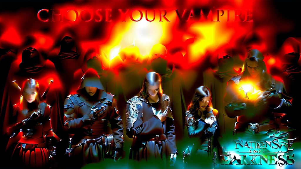 Dark elegant evil vampire ager in the light of medieval castle