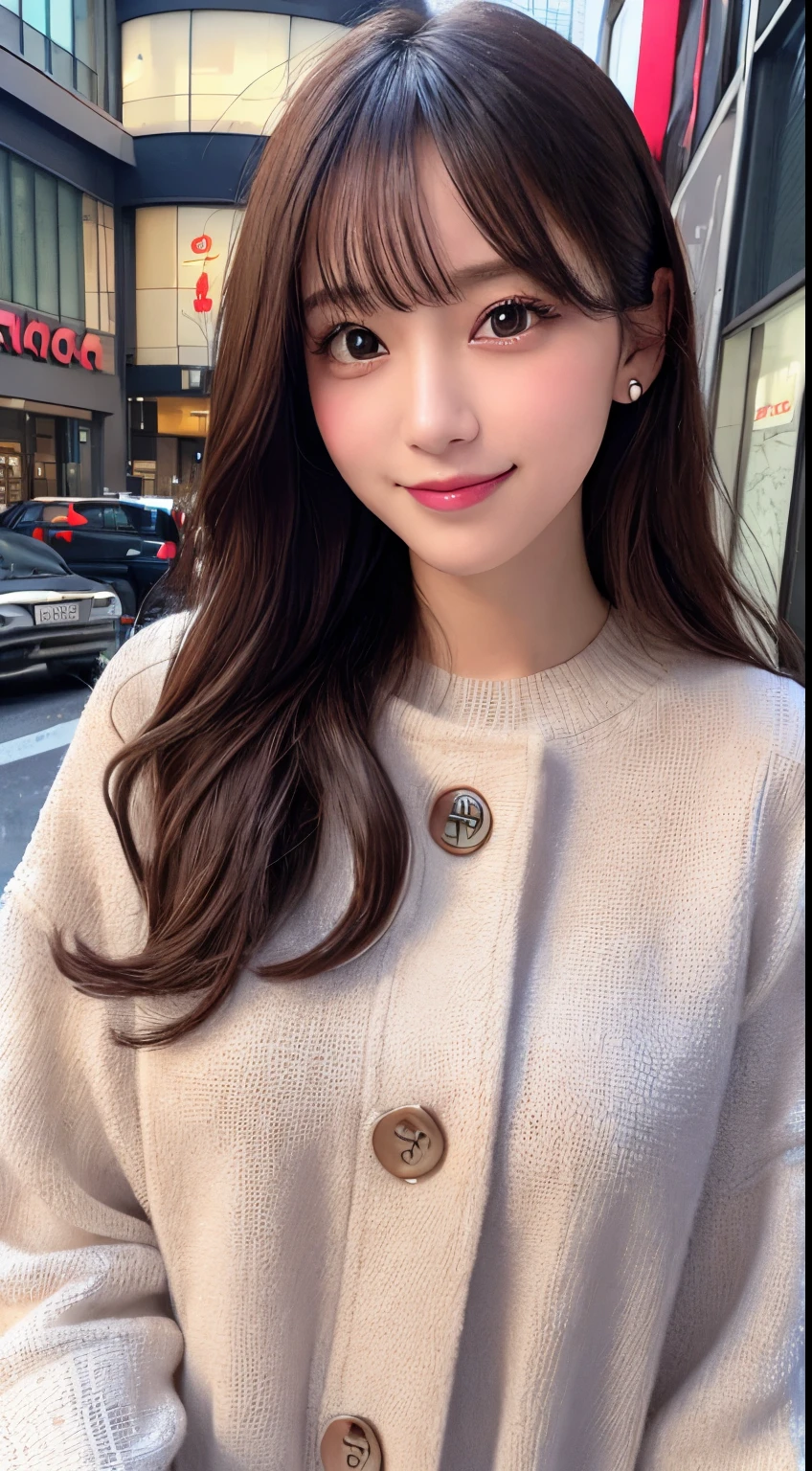masutepiece, Best Quality, Illustration, Ultra-detailed, finely detail, hight resolution, 8K Wallpaper, Perfect dynamic composition, Beautiful detailed eyes, Winter clothes,Bob Hair,mid-chest, Natural Color Lip, Bold sexy poses,Smile,Harajuku、20 years girl、Cute、Sexy shot looking at camera