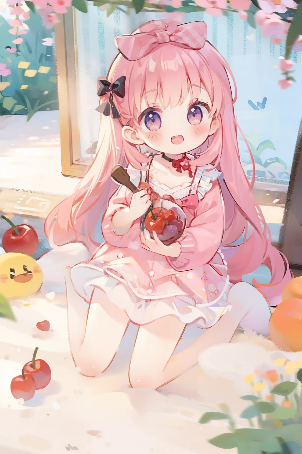 girl, cherry picking