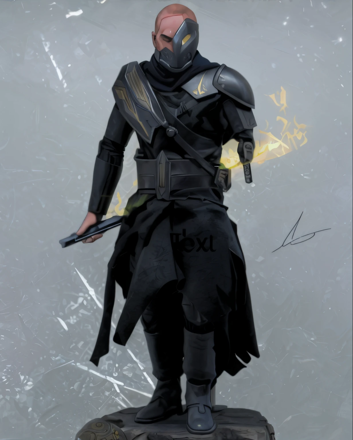 a close up of a statue of a man with a sword, vestido com armadura furtiva, steel inquisitor from mistborn, Arte conceitual de personagens 8K, Arte conceitual de personagens 8k, arte conceitual especializada de alto detalhe, Arte conceitual 2022, personagem de arte conceitual, Arte conceitual de um guerreiro, Amazing 8K character concept art, dystopian sci-fi character