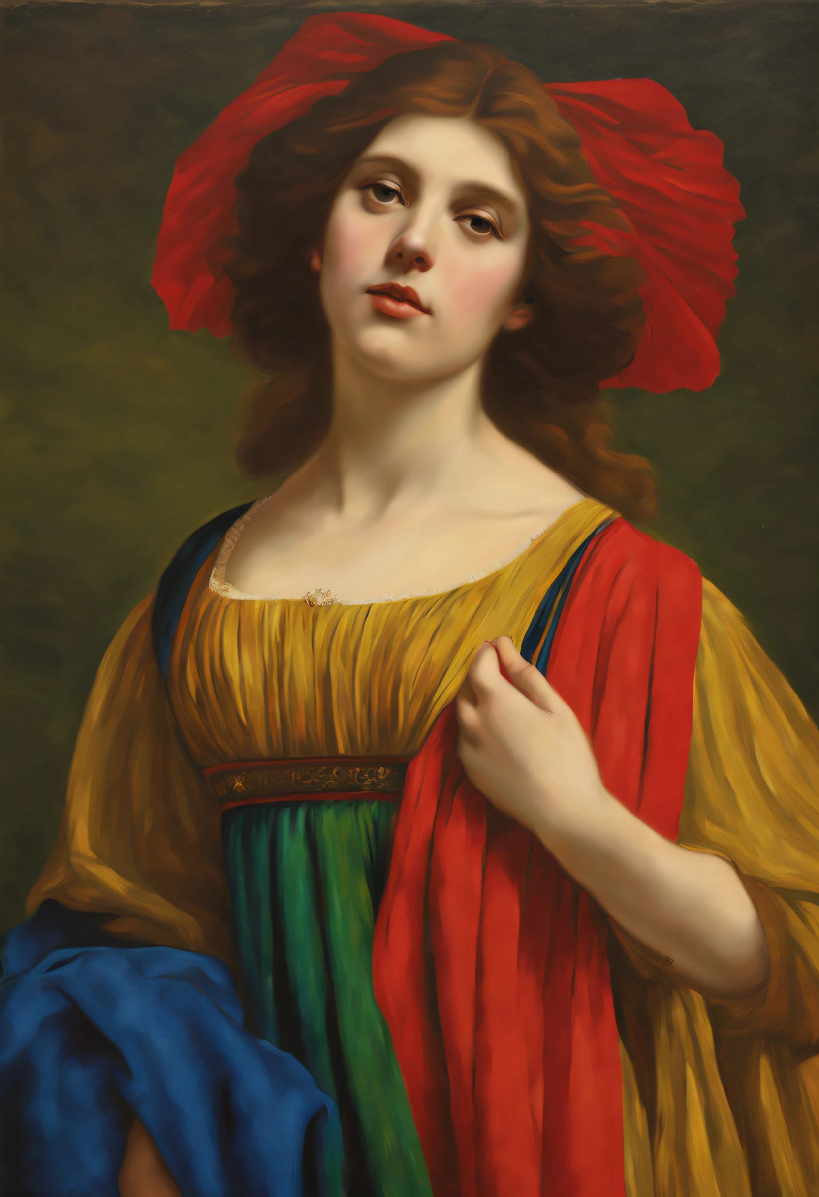 "GRAZIELLA" (Style Jules Joseph Lefebvre ), very colorful, ((oil painting palette)), ((Masterpiece)), Extreme detailing, perspective, 8K,